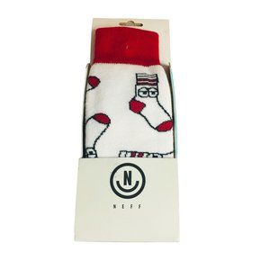 NEFF Snow Socks Men's White with Eyeballs Elastic Grip Zone OSFM